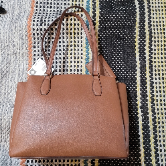 Anne Klein Marcie Triple Compartment Tote, Chestnut - Picture 8 of 11